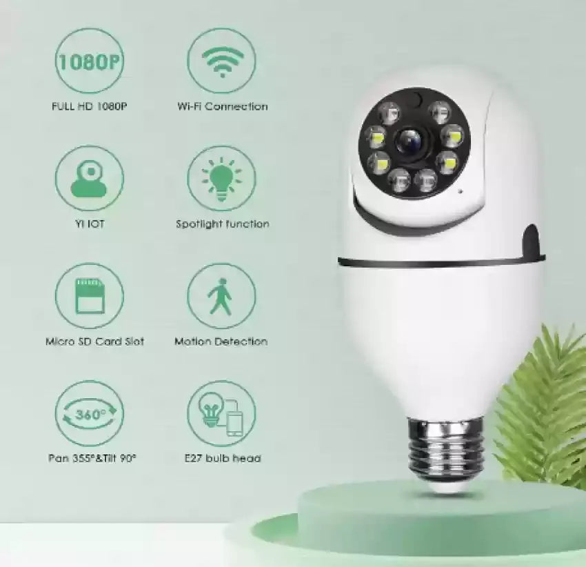 Speed-X Dual Lens Bulb Camera – 1080P WiFi Security with Smart