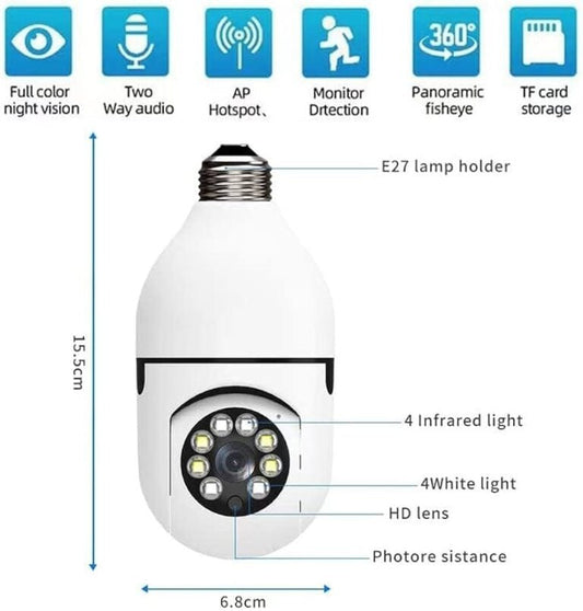 Speed-X Dual Lens Bulb Camera – 1080P WiFi Security with Smart