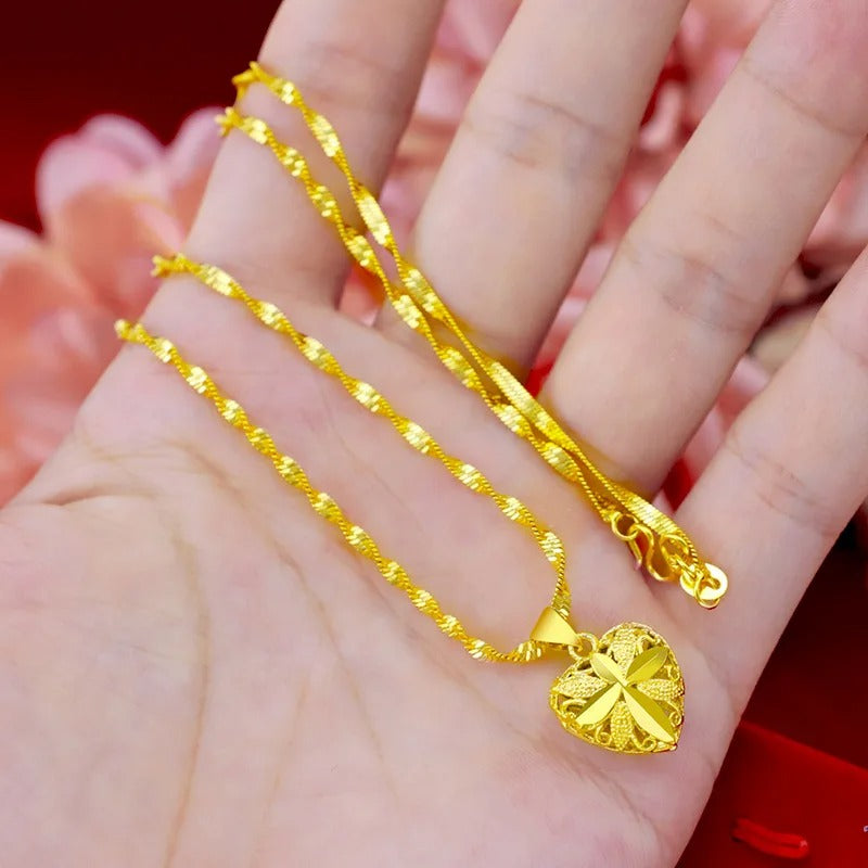 Golden Aura Heart Necklace
